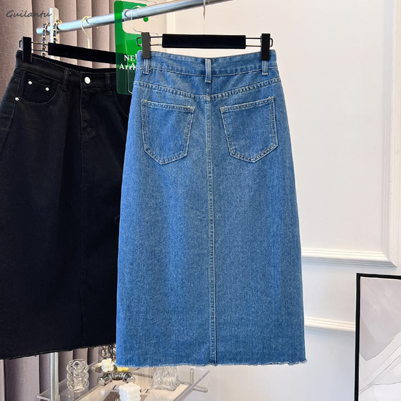 Fusta de blugi vintage cu bandaj de vară, 2023