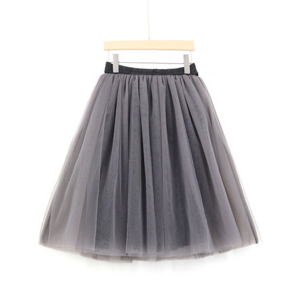 Γυναικείες Lolita Petticoat falda Mujer saia jupe Μυστική μόδα Μπεζ φούστα τούλι Vintage πλισέ φούστες Προσαρμοσμένο 7 Layer Plus μέγεθος