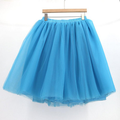 Γυναικείες Lolita Petticoat falda Mujer saia jupe Μυστική μόδα Μπεζ φούστα τούλι Vintage πλισέ φούστες Προσαρμοσμένο 7 Layer Plus μέγεθος