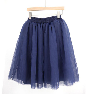 Γυναικείες Lolita Petticoat falda Mujer saia jupe Μυστική μόδα Μπεζ φούστα τούλι Vintage πλισέ φούστες Προσαρμοσμένο 7 Layer Plus μέγεθος