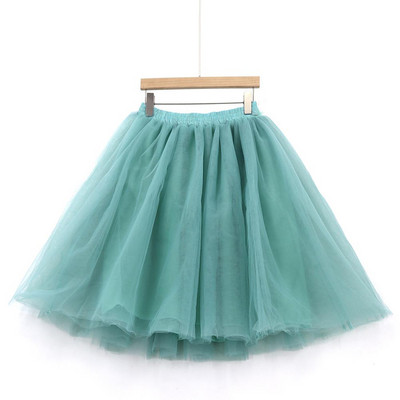 Γυναικείες Lolita Petticoat falda Mujer saia jupe Μυστική μόδα Μπεζ φούστα τούλι Vintage πλισέ φούστες Προσαρμοσμένο 7 Layer Plus μέγεθος