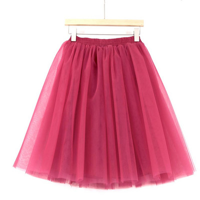 Γυναικείες Lolita Petticoat falda Mujer saia jupe Μυστική μόδα Μπεζ φούστα τούλι Vintage πλισέ φούστες Προσαρμοσμένο 7 Layer Plus μέγεθος