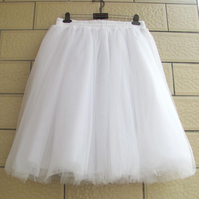 Γυναικείες Lolita Petticoat falda Mujer saia jupe Μυστική μόδα Μπεζ φούστα τούλι Vintage πλισέ φούστες Προσαρμοσμένο 7 Layer Plus μέγεθος