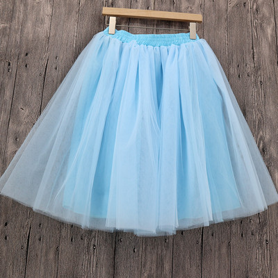 Γυναικείες Lolita Petticoat falda Mujer saia jupe Μυστική μόδα Μπεζ φούστα τούλι Vintage πλισέ φούστες Προσαρμοσμένο 7 Layer Plus μέγεθος