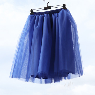 Γυναικείες Lolita Petticoat falda Mujer saia jupe Μυστική μόδα Μπεζ φούστα τούλι Vintage πλισέ φούστες Προσαρμοσμένο 7 Layer Plus μέγεθος