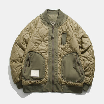 Zimska muška retro ležerna bejzbol uniforma s patentnim zatvaračem velikog džepa i pamučnom podstavom u boji, tanka uniforma za parove High Street