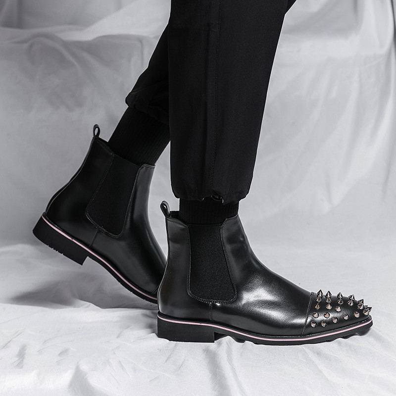 Ιταλικά υψηλής ποιότητας πολυτελή παπούτσια Chelsea ανδρικά σιδηρούχα μυτερά δερμάτινα μποτάκια σχεδιαστής μόδας ανδρικά Moccasin zapatos hombre new