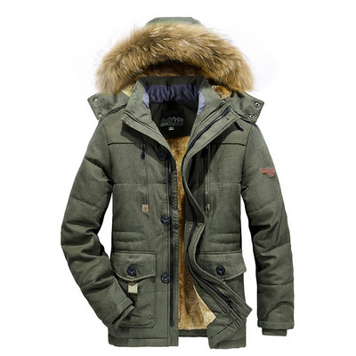 -20 de grade Parka de iarnă pentru bărbați Jachetă de puf de rață albă pentru bărbați, cu glugă, în aer liber, groasă, căptușită, pentru zăpadă, supradimensionată, M-4XL