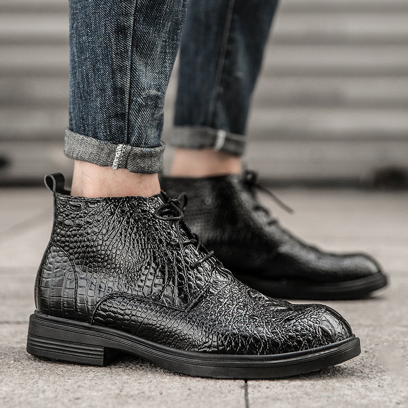 Poslovne svečane muške kožne cipele s visokim gornjim dijelom od goveđe kože u različitim kombinacijama, ležerne trendi cipele, kratke čizme