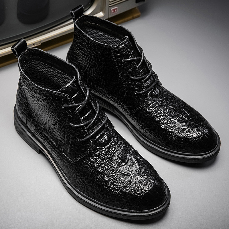Poslovne svečane muške kožne cipele s visokim gornjim dijelom od goveđe kože u različitim kombinacijama, ležerne trendi cipele, kratke čizme