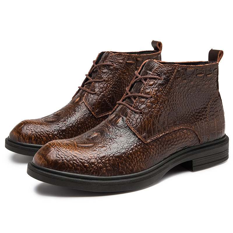 Poslovne svečane muške kožne cipele s visokim gornjim dijelom od goveđe kože u različitim kombinacijama, ležerne trendi cipele, kratke čizme