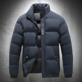 2023 m. rudens žiemos smėlinės striukės Vyriški madingi drabužiai Gatvės apranga, stovas apykakle, stora paltai Vienspalviai medvilniniai paminkštinti švarkai