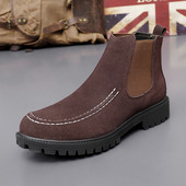 Pánske čižmy Chelsea Klasické Párty Ležérne Retro Krátke Svadobné Nazúvacie Členkové Vintage Kožené Čižmy