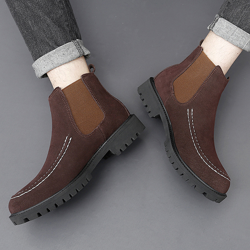 Pánske čižmy Chelsea Klasické Párty Ležérne Retro Krátke Svadobné Nazúvacie Členkové Vintage Kožené Čižmy