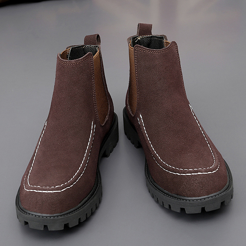Pánske čižmy Chelsea Klasické Párty Ležérne Retro Krátke Svadobné Nazúvacie Členkové Vintage Kožené Čižmy