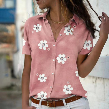 2023 Άνοιξη καλοκαιρινά πουκάμισα για γυναικείες μπλούζες Μόδα γραφείου μπλούζες με φλοράλ στάμπα Vintage μακρυμάνικο φαρδύ πουκάμισο Blusas Mujer