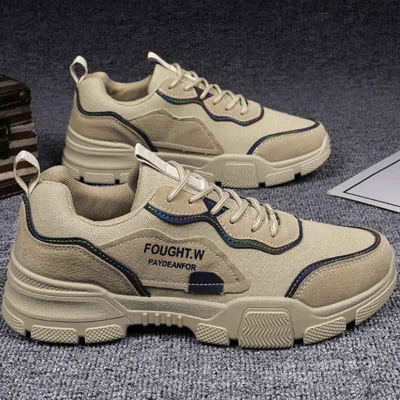Pánske turistické topánky v kórejskom štýle s okrúhlou hlavou a šnurovacími teniskami, plus size ploché tenisky, dizajnérske tenisky, pánske športové topánky
