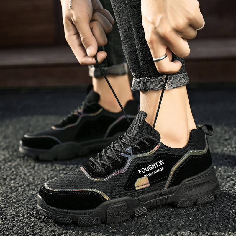 Pánske turistické topánky v kórejskom štýle s okrúhlou hlavou a šnurovacími teniskami, plus size ploché tenisky, dizajnérske tenisky, pánske športové topánky