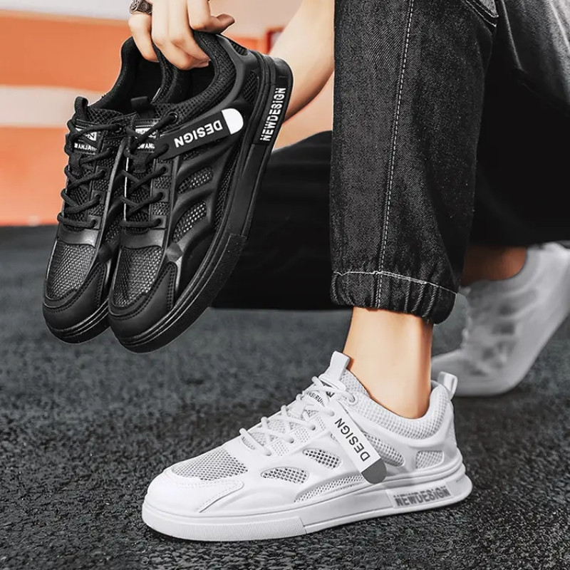 Pánske sieťované tenisky, letné ležérne topánky, pánske priedušné vonkajšie, protišmykové, na chôdzu, cvičebné topánky, nazúvacie topánky, pánske skateboardové topánky