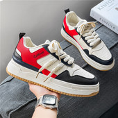 Pantofi Vulcanizati Noi Pantofi ocazional Colorblock Sireturi laterale Tendință Pantofi tenis versatili Tendință Pantofi cu platformă pentru bărbați Pantofi