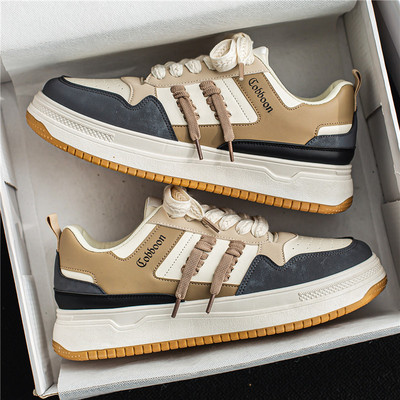 Pantofi Vulcanizati Noi Pantofi ocazional Colorblock Sireturi laterale Tendință Pantofi tenis versatili Tendință Pantofi cu platformă pentru bărbați Pantofi