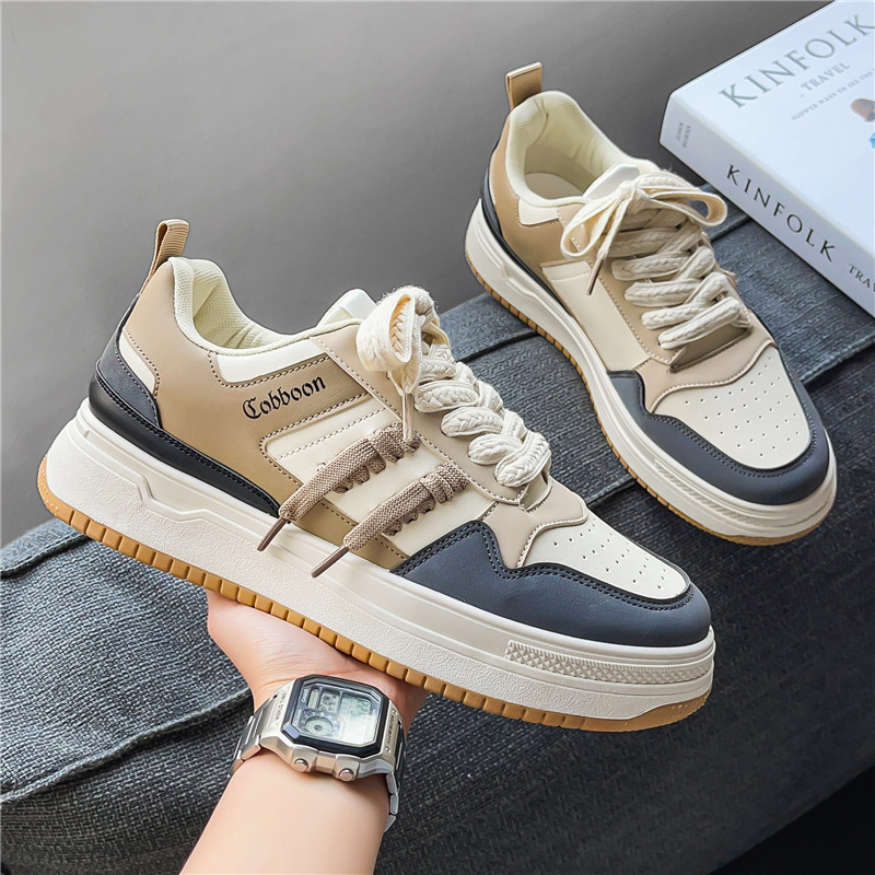 Pantofi Vulcanizati Noi Pantofi ocazional Colorblock Sireturi laterale Tendință Pantofi tenis versatili Tendință Pantofi cu platformă pentru bărbați Pantofi