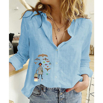 Μόδα Ρούχα Tees Ανοιξιάτικα Κομψά Streetwear Φθινοπωρινά γυναικεία ρούχα πουκάμισα για γυναίκες Κορυφαία μπλουζάκια Βαμβακερά λινό Casual Bastet Νέο