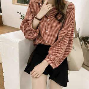 Γυναικείο μακρυμάνικο, χαλαρό, πουά ριγέ λουλουδάτο πουκάμισο γραφείου μπλούζα