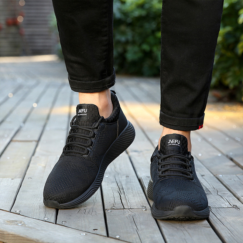 Lengvi apsauginiai batai Vyriški unisex darbo treniruokliai Moteriški plieniniai pirštai, neslystantys vientisos spalvos kvėpuojantys konstrukciniai vyriški sportbačiai