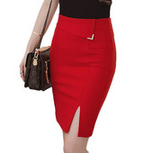 Summer 5XL Plus Size Slim Office Fusta Faldas Femei Sexy Elastic Talie Inalta Fusta Creion Step Office Fusta Formala Fuste Saias