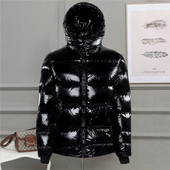 Parka neagră de modă Plus Size 5XL Jachetă pentru bărbați 2023 Jachetă de iarnă cu glugă Jachetă pentru bărbați, lucioasă, rezistentă la vânt, îmbrăcăminte caldă, îmbrăcăminte de stradă