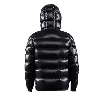 Fashion Black Parka Plus Size 5XL Ανδρικό μπουφάν 2023 με κουκούλα χειμωνιάτικο παλτό ανδρικό γυαλιστερό αντιανεμικό ζεστά ρούχα Streetwear