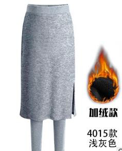 Šiltas moteriškas sijonas didelio dydžio S-6XL 2018 m. rudens žiemos storos kelnės su vilnos aksomo netikro dviejų dalių termo sijono kelnaitės