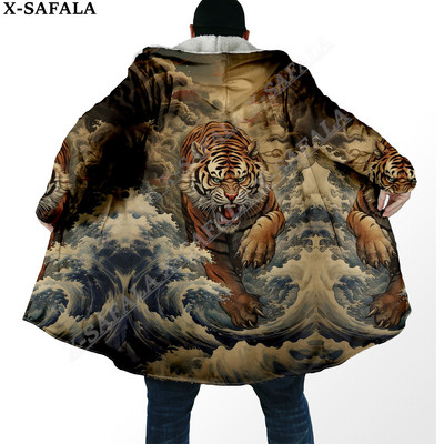 Debeli plašt iz snova s 3D ispisom The King White Tiger Skin, tople tople muške kapute s kapuljačom, kaput, ogrtač od ogrtača, otporan na vjetar-6