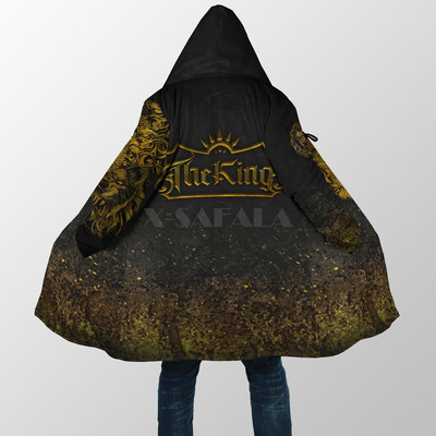King Alpha Lion I Belong To Jesus Kaput Kaput Debeli topli plašt s kapuljačom s printom za muškarce Vjetrootporni flis Unisex Casual-1