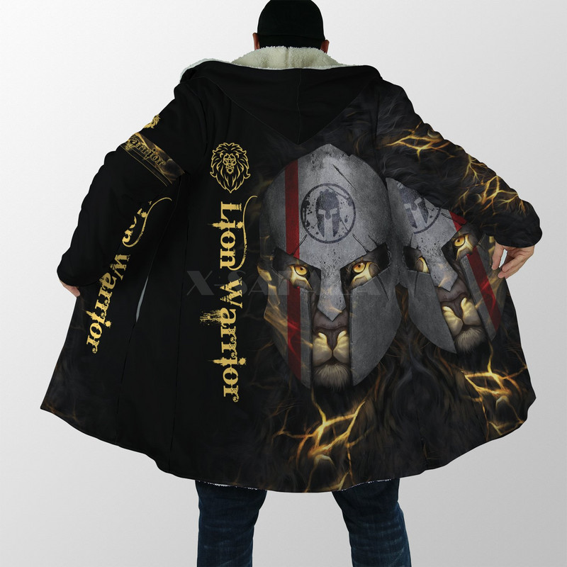 King Alpha Lion I Belong To Jesus Kaput Kaput Debeli topli plašt s kapuljačom s printom za muškarce Vjetrootporni flis Unisex Casual-1