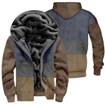 Jachetă etnică Toamnă Iarnă Lână Polar Cald Aztec Geometric Hanorace Fermoar Bărbați Gros Hanorace Streetwear Bărbați Palton