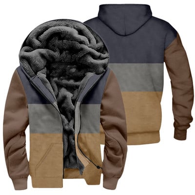 Jachetă etnică Toamnă Iarnă Lână Polar Cald Aztec Geometric Hanorace Fermoar Bărbați Gros Hanorace Streetwear Bărbați Palton