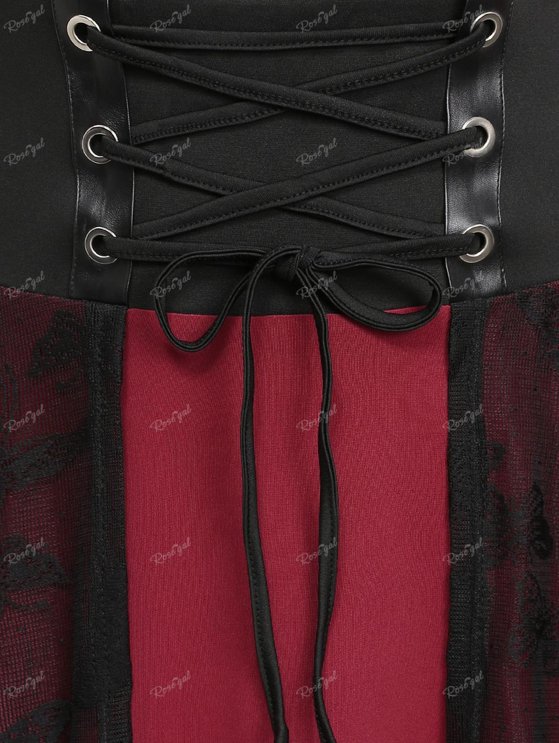 ROSEGAL Asimetrične midi suknje veće veličine Ženske donje hlače Slojevita suknja na vezanje s leptir cvjetovima