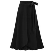 Ευρώπη 2023 Νέα ψηλόμεση ακανόνιστη μεγάλο μέγεθος Μεσαίο μακρύ ανοιχτό πιρούνι Γραβάτα μισή φούστα Κοριτσάκι Midi φούστα συν μέγεθος γυναικών