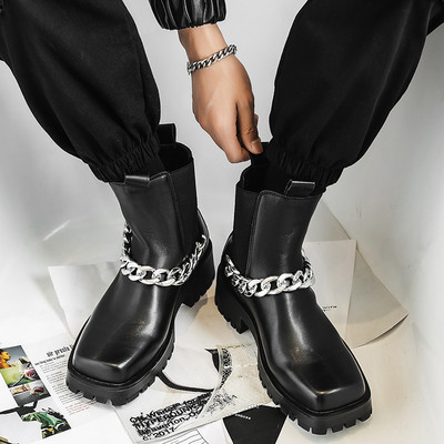 bărbați moda de lux cizme chelsea pantofi de designer de marcă rochie de club de noapte de cowboy cizme din platformă glezne