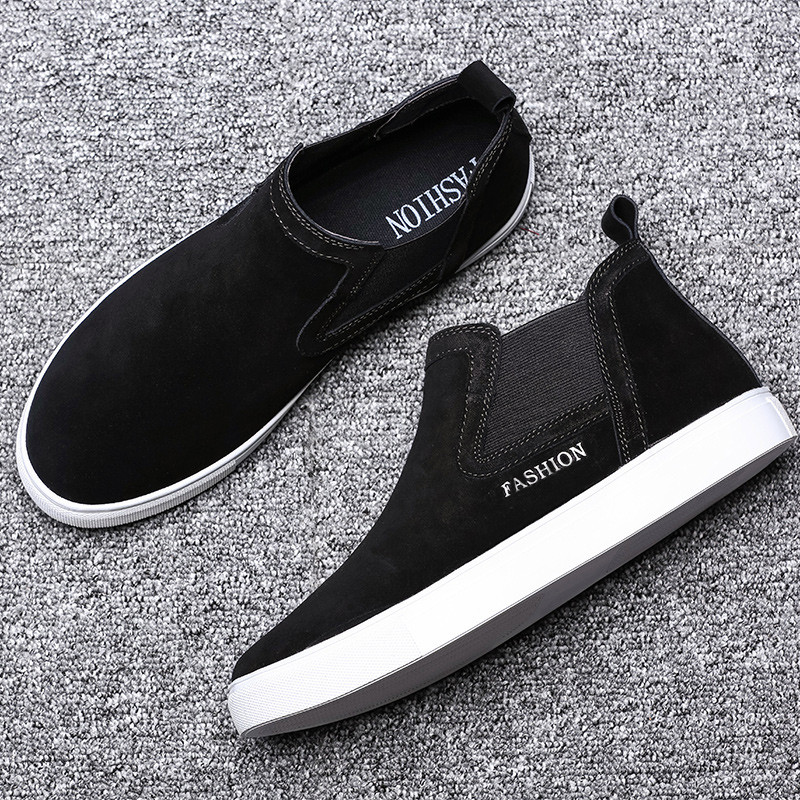 cizme chelsea casual pentru bărbați de marime mare pantofi negri pantofi din piele de căprioară de vacă cizme cu platformă primăvară toamnă pantofi frumoși la gleznă