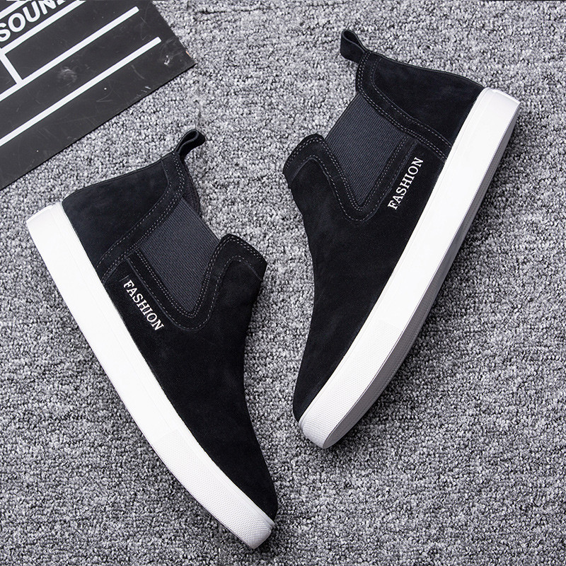 cizme chelsea casual pentru bărbați de marime mare pantofi negri pantofi din piele de căprioară de vacă cizme cu platformă primăvară toamnă pantofi frumoși la gleznă