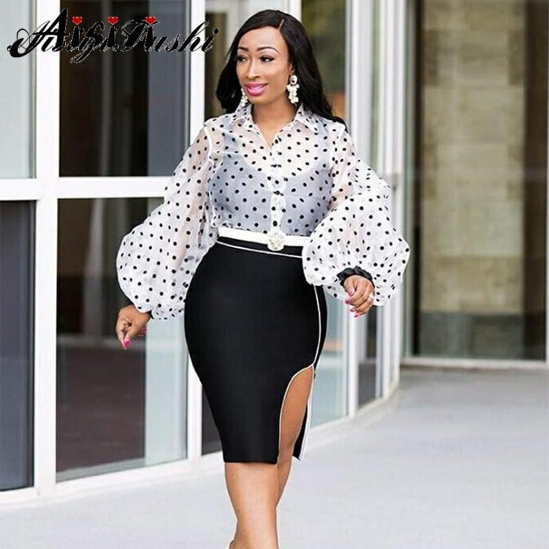 AISIYIFUSHI Topuri și bluze pentru femei Bluză de vară mărime mare pentru femei, bumbac, albă, cămăși pentru femei, guler la modă, cu mânecă lungă