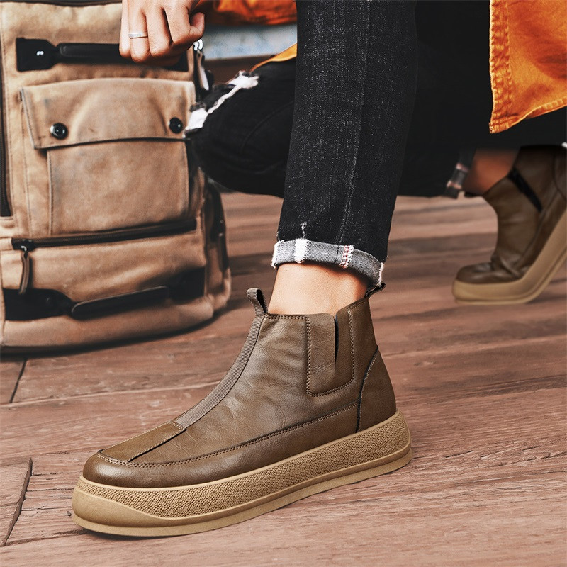 Νέες φθινοπωρινές χειμερινές κάλτσες Μπότες Ανδρικά Μποτάκια Πλατφόρμα Μαύρα Παπούτσια για Άντρες Chunky Punk Μοτοσικλέτα Μποτάκια Gothic Shoes Сапоги