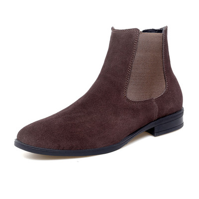 Cizme clasice Chelsea din piele intoarsa Pantofi barbati Moda Business Pantofi casual stil britanic Rochie de nunta Botine calde