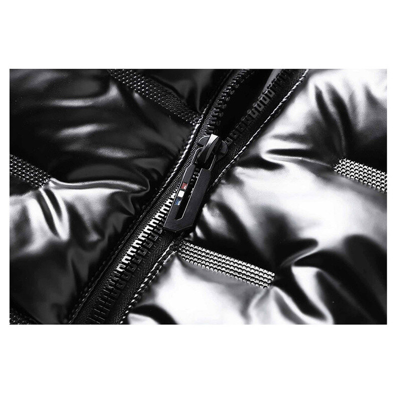 Zimske parke s kapuljačom Muške vjetrovke Modni termo kaputi Muške debele tople sjajne crne jakne Vanjska odjeća Muška odjeća