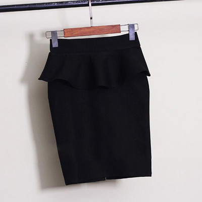 Νέα Κορεάτικα γυναικεία βολάν Slim Stretch Ψηλόμεση pencil Φούστα Plus Size Ρούχα φούστες γυναικείες faldas mujer S-5XL