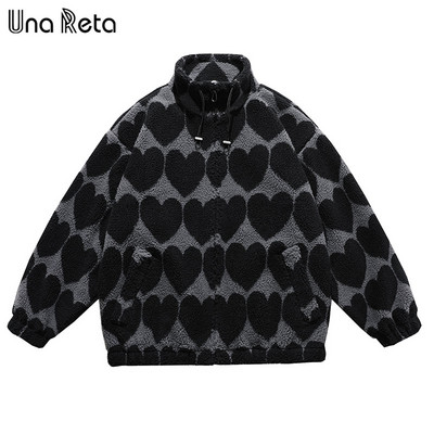 Una Reta M-XXL Χειμερινό ανδρικό παλτό Νέο casual αρνί μαλλί παρκά παλτό Streetwear Loose ανδρικά ρούχα Grain fleece Ανδρικό παλτό