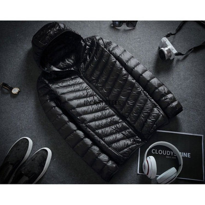 2023 Νέο Φθινοπωρινό, Χειμερινό Ανδρικό Εξαιρετικά ελαφρύ μπουφάν με κουκούλα και βαμβακερό παλτό, χειμερινά μπουφάν